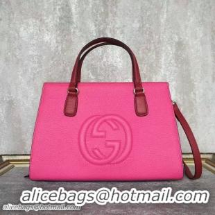 Best Price GUCCI Soho Leather Top Handle Bag 431572 Pink&Burgundy