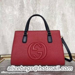 Pretty Style GUCCI Soho Leather Top Handle Bag 431572 Burgundy&Offwhite