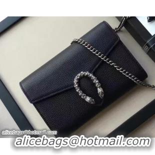 Luxury Gucci Dionysus Leather Mini Chain Wallet Bag 401231 Black