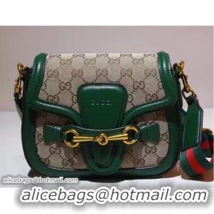 Crafted Gucci Lady Web Original GG Canvas Shoulder Small Bag 384821 Green