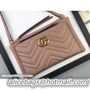 Pretty Style Gucci GG Marmont Matelassé Chevron Shoulder Bag With Pouch 453878 Nude