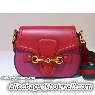 Refined Gucci Lady Web Leather Shoulder Small Bag 384821 Red/Fuchsia