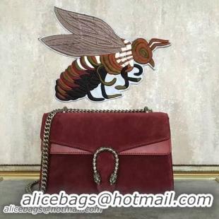 Fashion Luxury Gucci Dionysus Suede Leather Mini Shoulder Bag 400249 Dark Red