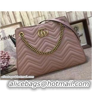 Fashion Style Gucci GG Marmont Matelassé Chevron Chain Shoulder Medium Bag 453569 Nude