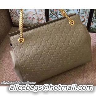 Good Looking Gucci Soft Signature Shoulder Large Bag 453771 Gray