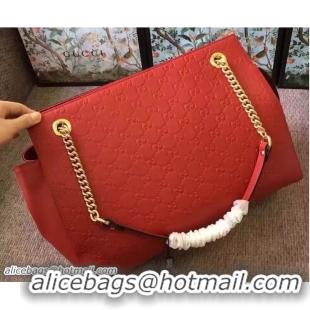 Classic Gucci Soft Signature Shoulder Large Bag 453771 Red