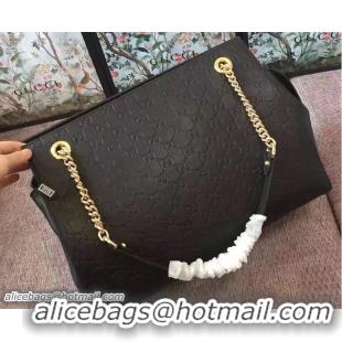 Good Quality Gucci Soft Signature Shoulder Large Bag 453771 Black