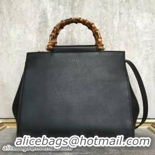 Discount Gucci Nymphea Top Handle Bag Cowhide Leather 453766 Black