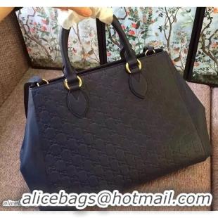 Unique Style Gucci Soft Signature Top Handle Large Bag 453704 Blue 2017