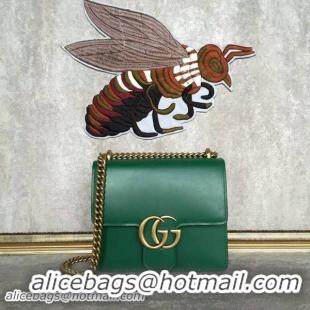 Traditional Specials Gucci GG Original Marmont Leather Shoulder Bag 431384A Green