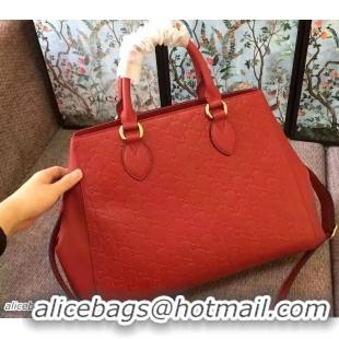 Best Price Gucci Soft Signature Top Handle Large Bag 453704 Red 2017