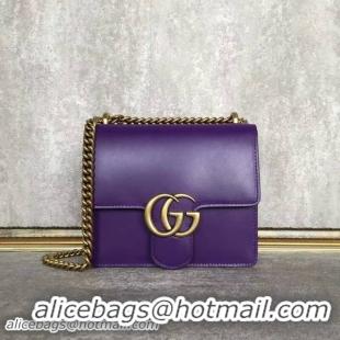 Unique Discount Gucci GG Original Marmont Leather Shoulder Bag 431384A Purple