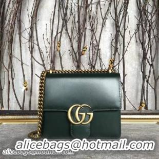 Trendy Design Gucci GG Original Marmont Leather Shoulder Bag 431384A Dark Green