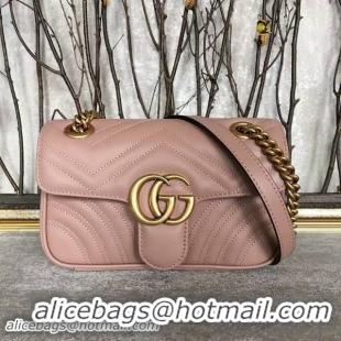 Hot Style Gucci Now GG Marmont Mini Shoulder Bag 446744 Light Pink