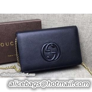 Purchase Gucci Soho Leather Mini Chain Wallet Bag 407041 Black