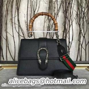 Durable Gucci Now Bamboo Lichee Pattern Leather Top Handle Bag 448075 Black