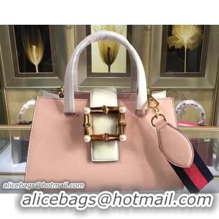 Cheap Gucci Bamboo Buckle Top Handle Bag 453756 Pink 2017