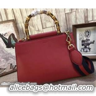 Durable Gucci Nymphaea Leather Top Handle Small Bag 459076 Red