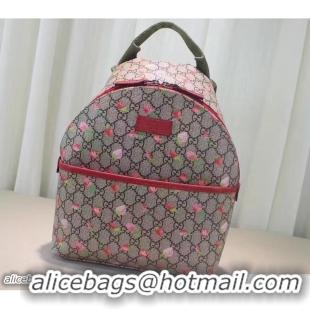 Grade Gucci Children'S GG Supreme Canvas Backpack 271327 Strawberry