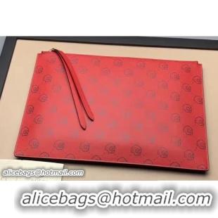 Perfect Gucci GucciGhost Zipped Pouch Clutch Bag 457010 Red 2017