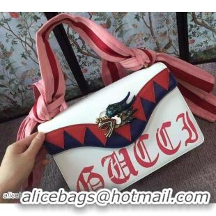 Good Product Gucci Dragon Leather Shoulder Small Bag 466404/462345 White