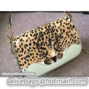 Top Grade Gucci Leopard Print Calf Hair Shoulder Bag 466409/461913 White