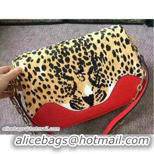 Feminine Gucci Leopard Print Calf Hair Shoulder Bag 466409/461913 Red