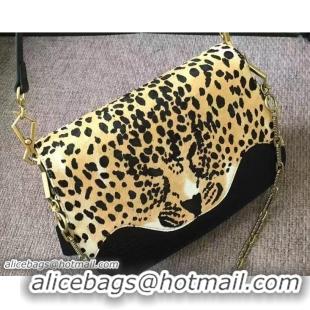 Top Design Gucci Leopard Print Calf Hair Shoulder Bag 466409/461913 Black