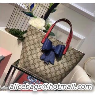 Unique Gucci Children'S GG Supreme Canvas Bow Tote Bag 457232 Blue