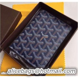 Grade Discount 2016 Goyard Passport Cover 020109 Navy Blue