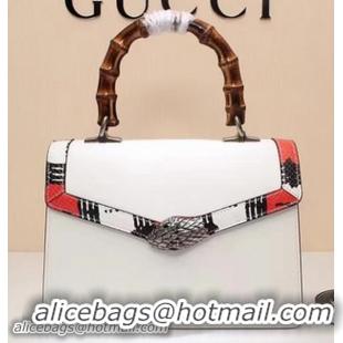 Super Gucci Lilith Leather Top Handle Bag 453751 White