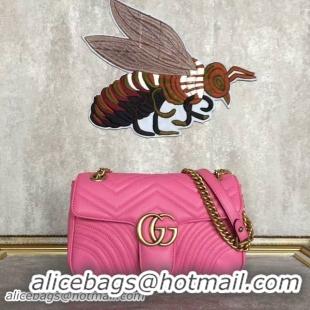 Sumptuous Gucci GG Marmont Velvet Shoulder Bag 443497A Pink