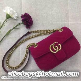 Low Cost Gucci GG Marmont Suede Leather Mini Shoulder Bag 446744 Wine