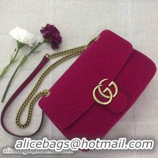 Good Quality Gucci GG Suede Leather Shoulder Bag 443496 Wine