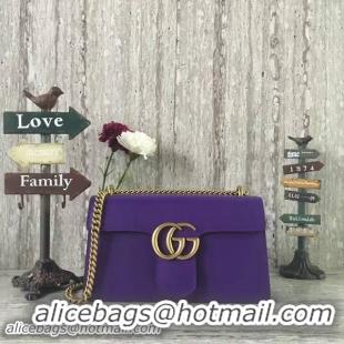 Buy Luxury Gucci GG Marmont Original Leather Shoulder Bag 431777 Purple