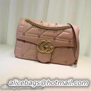 Good Looking Gucci GG Marmont Mmatelasse Shoulder Bag 443496 Pink