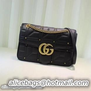 Shop Cheap Gucci GG Marmont Mmatelasse Shoulder Bag 443496 Black