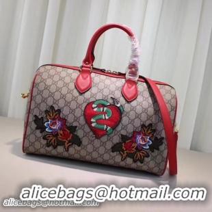 Famous Gucci Limited Edition GG Supreme Top Handle Bag 409527 Red