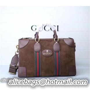 Good Product Gucci Suede Duffle Bag Wih Web 459311 Coffee 2017