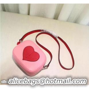 Fashion Luxury Gucci Grain Leather Heart Messenger 457223 Pink