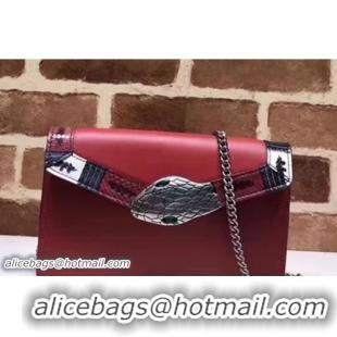 Unique Gucci Lilith Leather Snake Head Shoulder Bag 453753 Red 2017