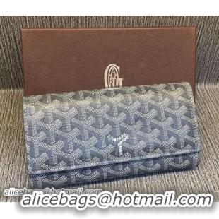 Grade Quality Goyard Long Purse 020112 Dark Grey