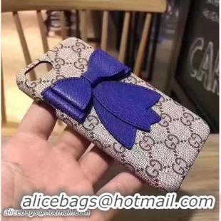 Best Product Gucci GG Canvas Blue Bow Embroidered Iphone Cover Case G0602