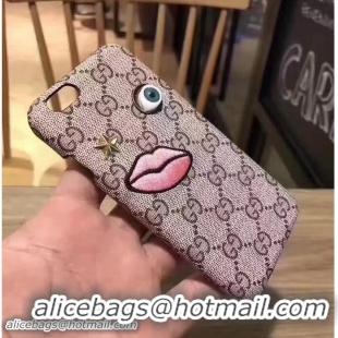 Good Product Gucci GG Canvas Embroidered Lip Iphone Cover Case G060101