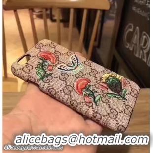 Most Popular Gucci GG Canvas Embroidered Floral Iphone Cover Case G060103