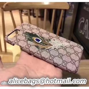 Stylish Gucci GG Canvas Embroidered Plumage Iphone Cover Case G060105