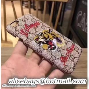 Durable Gucci GG Canvas Embroidered Tiger Head Iphone Cover Case G060106