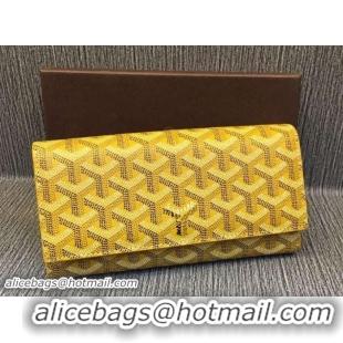 Cheapest 2016 Goyard Long Purse 020112 Yellow