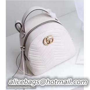 Traditional Discount Gucci GG Marmont Quilted Leather Backpack 476671 White