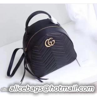 Grade Gucci GG Marmont Quilted Leather Backpack 476671 Black